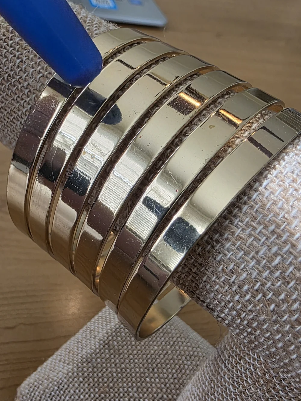 New York & Company Wide Gold Statement Cuff - Multi-Row Layered Look